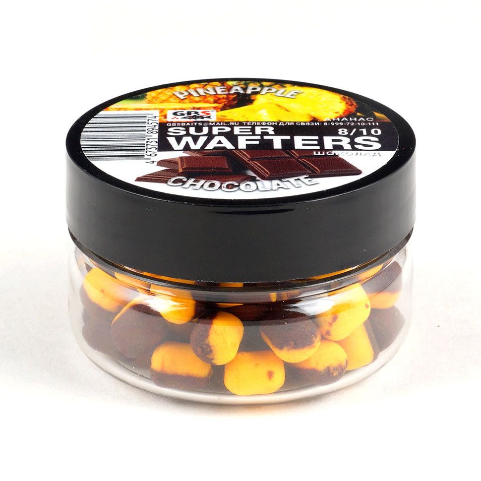 

Вафтерсы GBS BaITS Super Wafters 8x10 мм 66 гр Ананас Шоколад, Super Wafters 8x10 мм