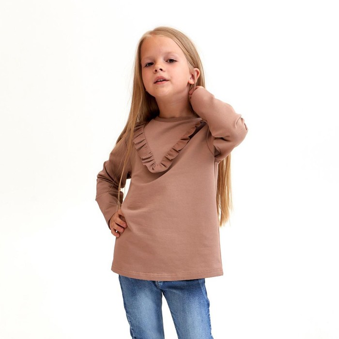 

Свитшот для девочки KAFTAN Basic line размер 32 (110-116), цвет кофе, Basic line-1