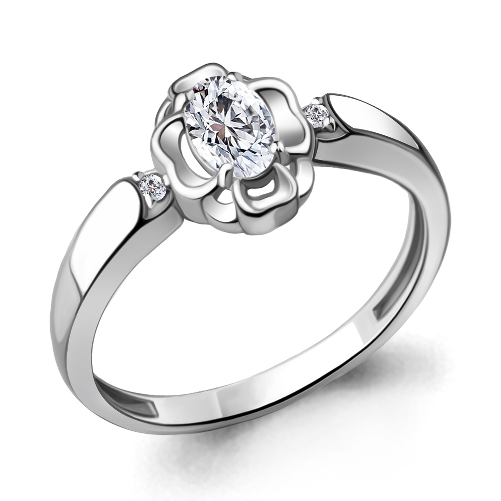 

Кольцо из серебра с фианитом р. 19 Aquamarine 68649А_925_р, 68649А_925_р