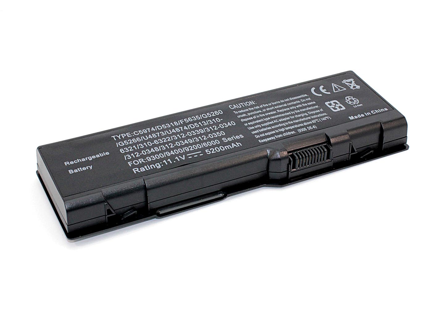 Аккумуляторная батарея для ноутбука Dell Inspiron 6000, 9200 5200mAh OEM черный