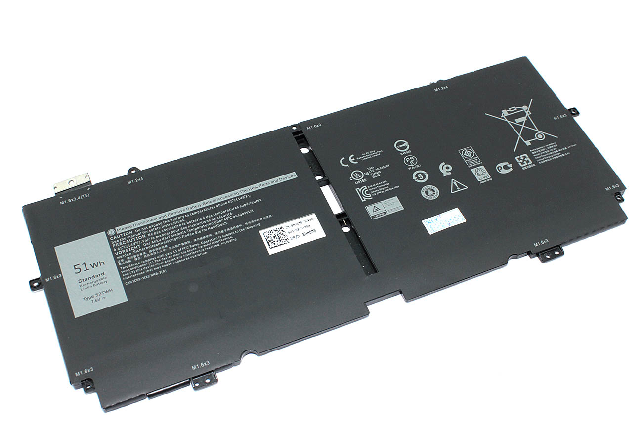 Аккумуляторная батарея для ноутбука Dell XPS 13 7390 2-in-1 (52TWH) 7.6V 51Wh