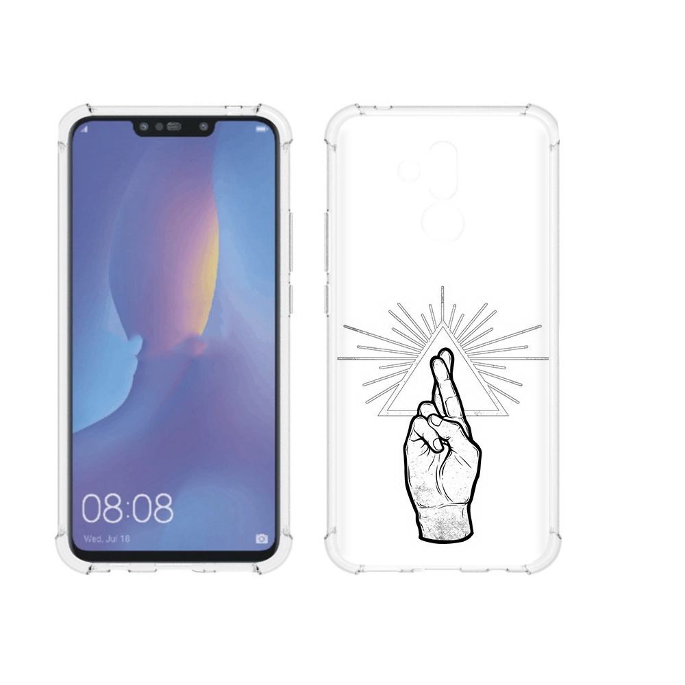 

Чехол MyPads Tocco для Huawei Mate 20 Lite черно белая рука (PT117828.66.681), Прозрачный, Tocco