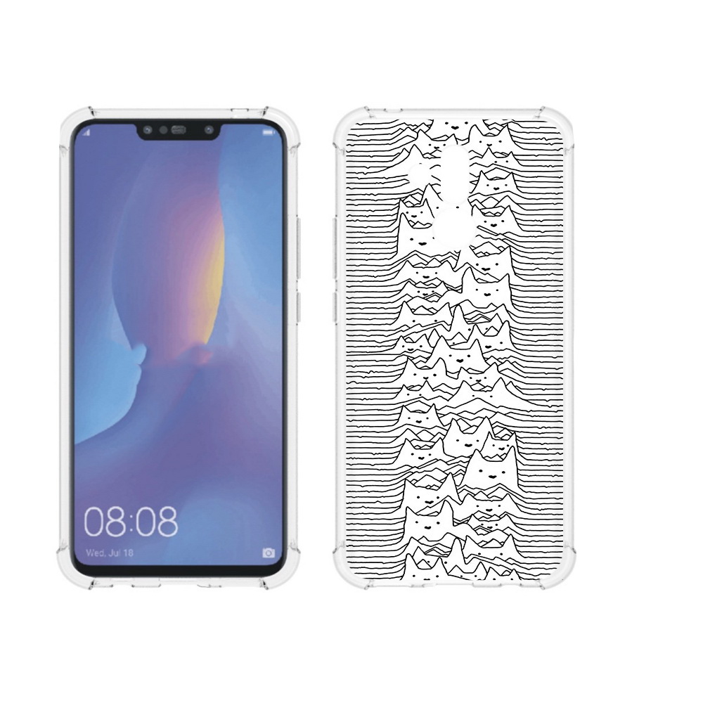 

Чехол MyPads Tocco для Huawei Mate 20 Lite черно белые коты 3D (PT117828.66.682), Прозрачный, Tocco