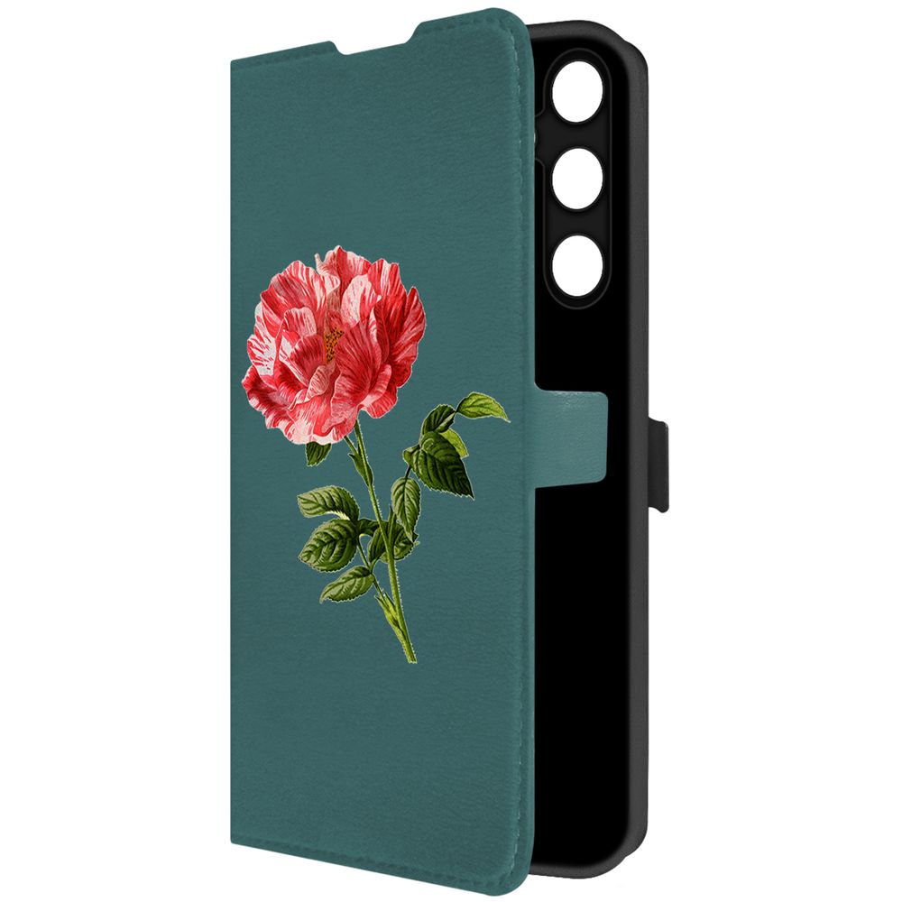 

Чехол-книжка Eco Book для Samsung Galaxy A35 5G (A356) Рисованная роза (зелёный опал), Зеленый