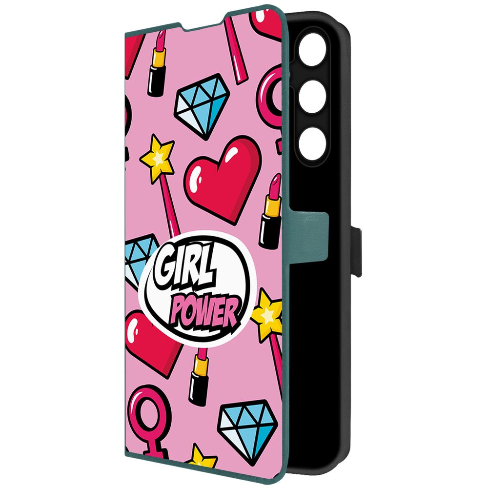 

Чехол-книжка Krutoff Eco Book для Samsung Galaxy A35 5G (A356) Girl Power (зелёный опал), Зеленый