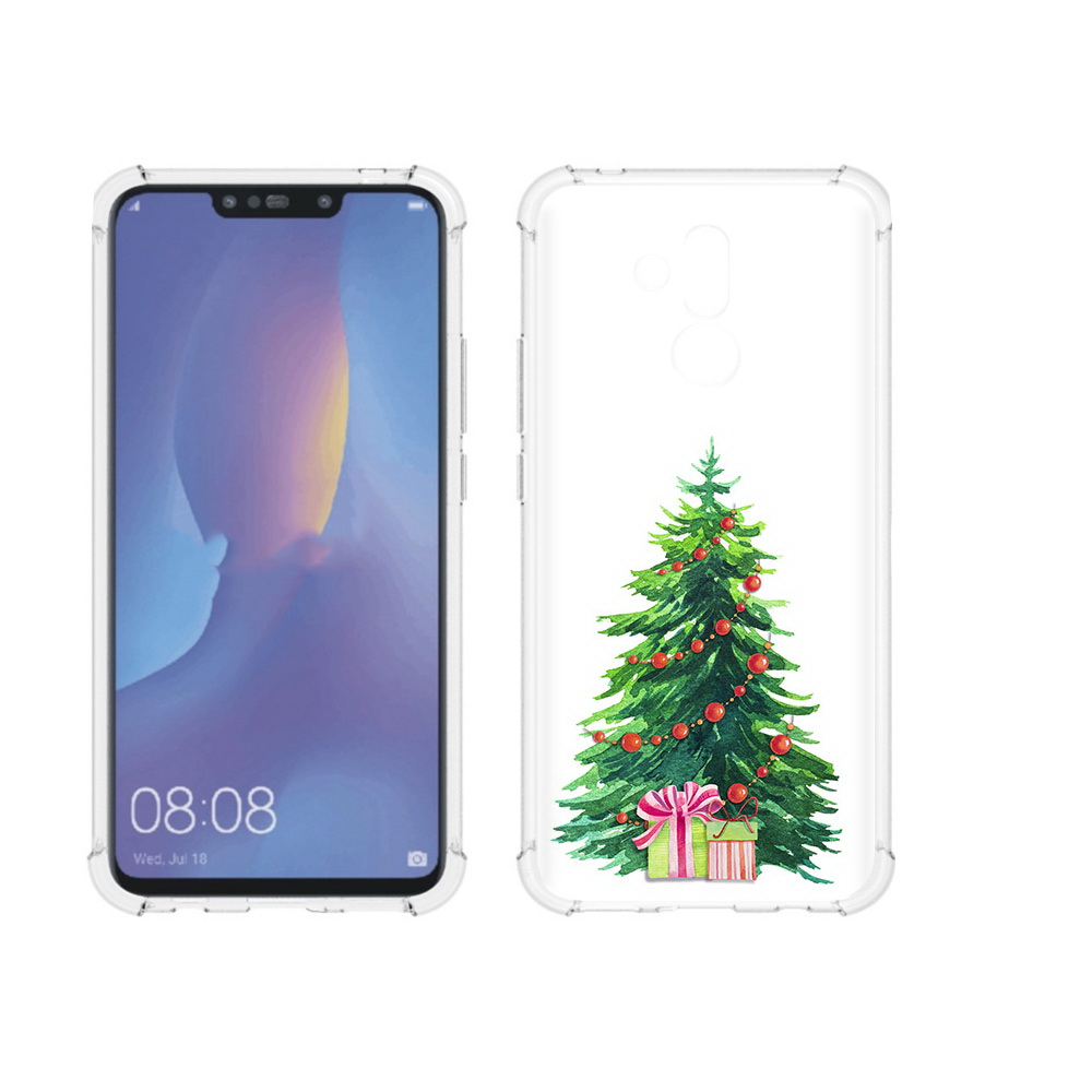 

Чехол MyPads Tocco для Huawei Mate 20 Lite Елка новогодняя с подарками акварель, Прозрачный, Tocco