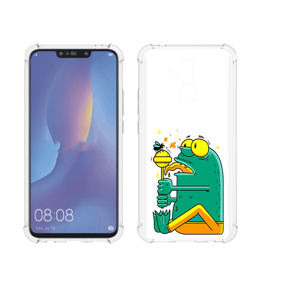 

Чехол MyPads Tocco для Huawei Mate 20 Lite Зеленая лягушка с чупа чупсом (PT117828.66.85), Прозрачный, Tocco