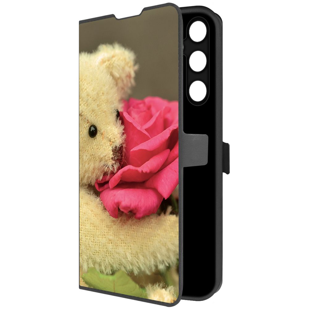 

Чехол-книжка Krutoff Eco Book для Samsung Galaxy A55 5G (A556) Медвежонок с розой (черный)