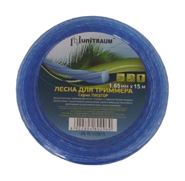 фото Леска для триммера unitraum un-tc165b15 1.65mm x 15m