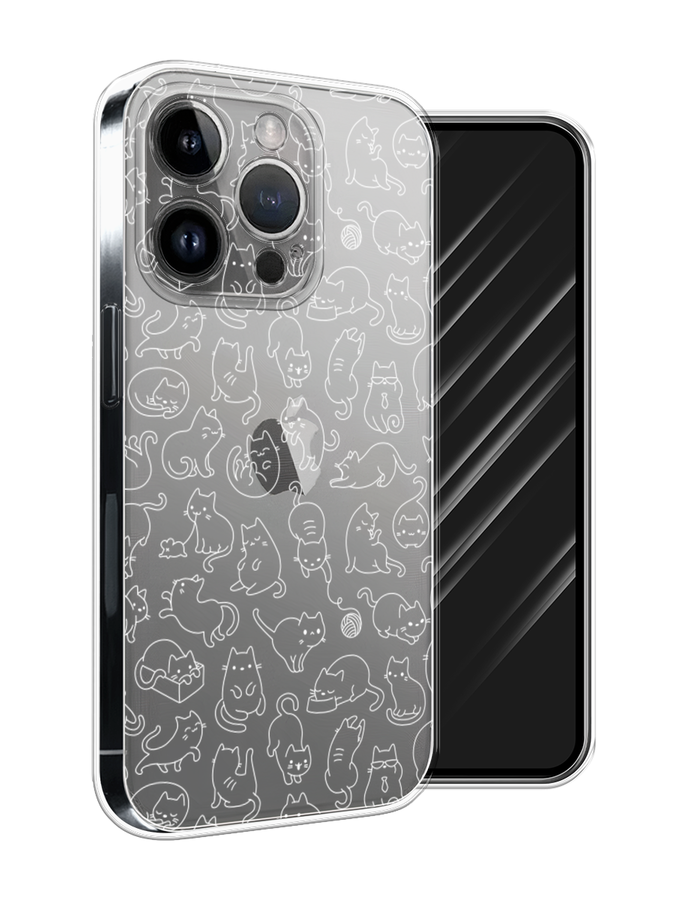 

Чехол Awog на Apple iPhone 15 Pro Max "Шкодливые котики", Прозрачный;бежевый, 15850-1