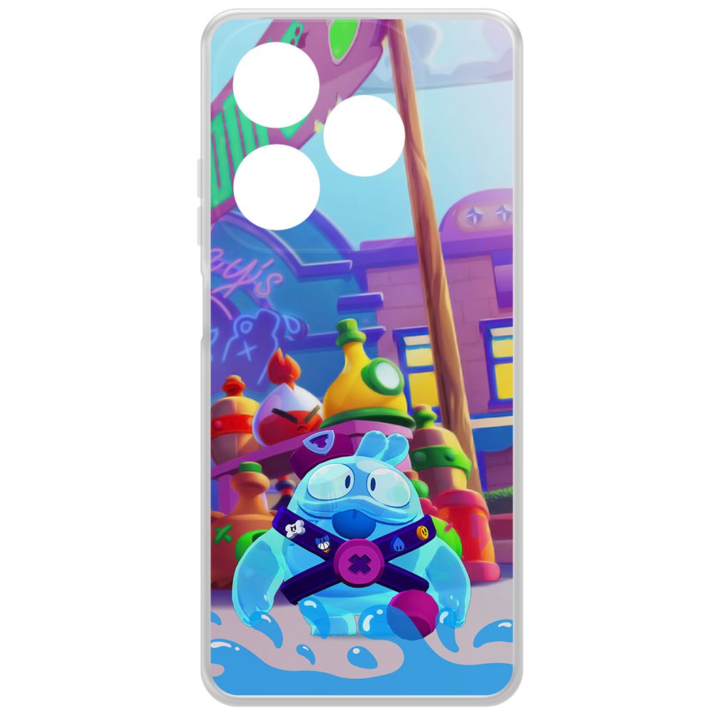 

Чехол-накладка Krutoff Clear Case Brawl Stars-Скуик для INFINIX Smart 8 Pro, Прозрачный