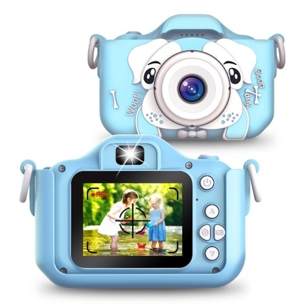 Детский цифровой фотоаппарат Собачка голубой цифровой фотоаппарат canon eos r kit rf 24 105mm f 4 7 1 is stm