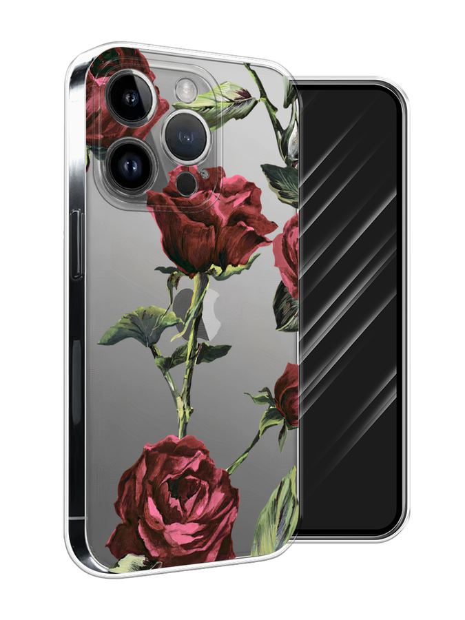 

Чехол Awog на Apple iPhone 15 Pro Max "Бордовые розы фон", Бордовый, 15850-1