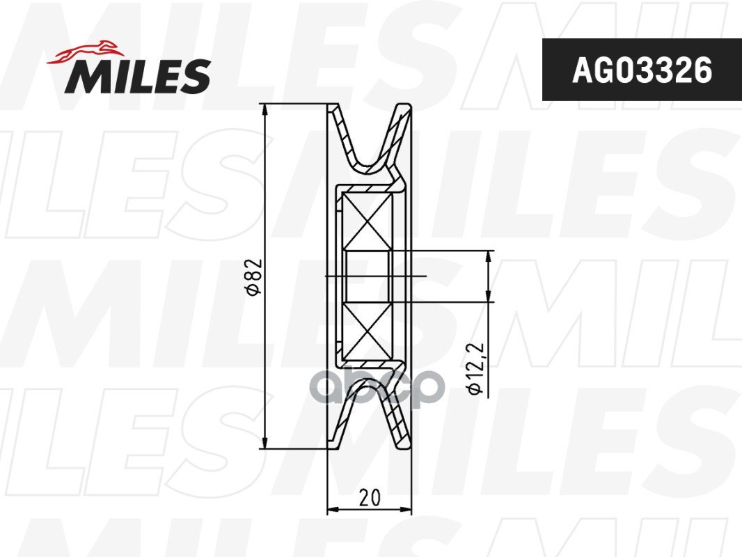 

Паразитный / Ведущий Ролик, Клиновой Ремень Miles арт. AG03326