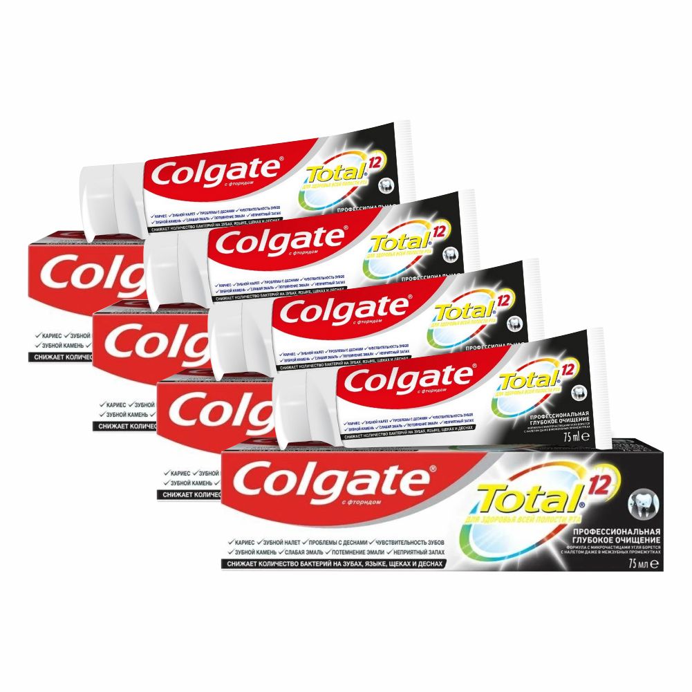 Комплект Зубная паста Colgate TOTAL Глубокое очищение 75 мл х 4 шт з паста сенсодин глубокое очищение 75мл