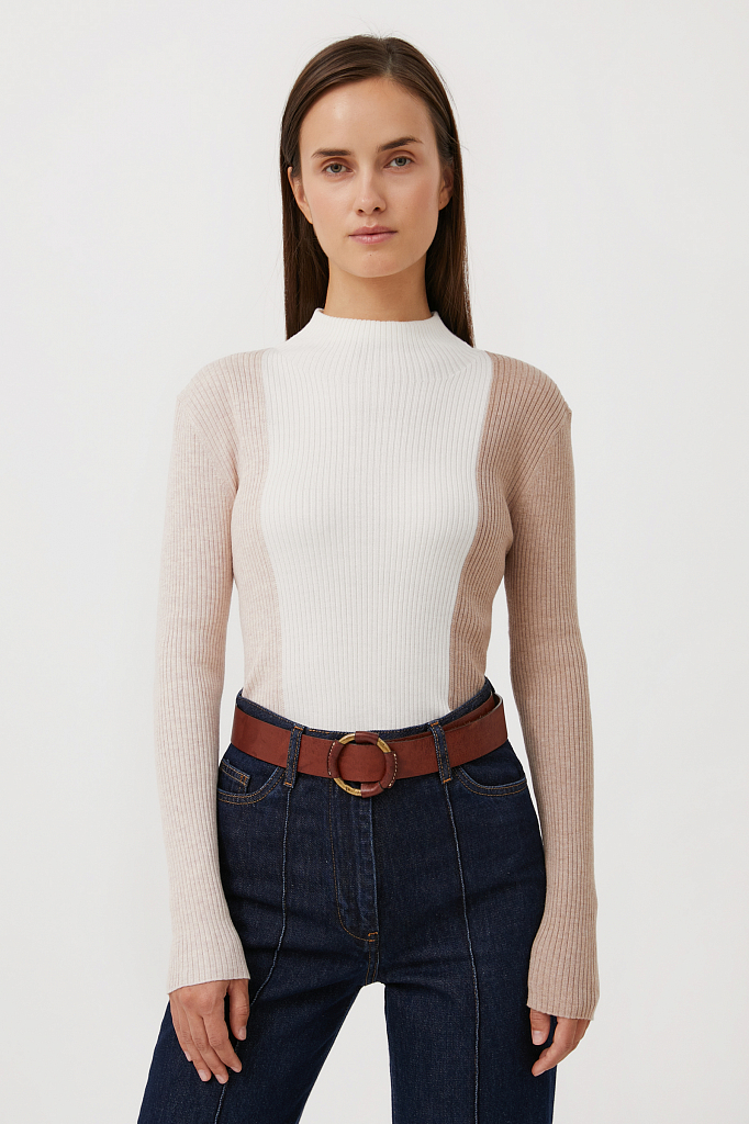 

Джемпер женский Finn Flare FAB11123 молочный M, FAB11123