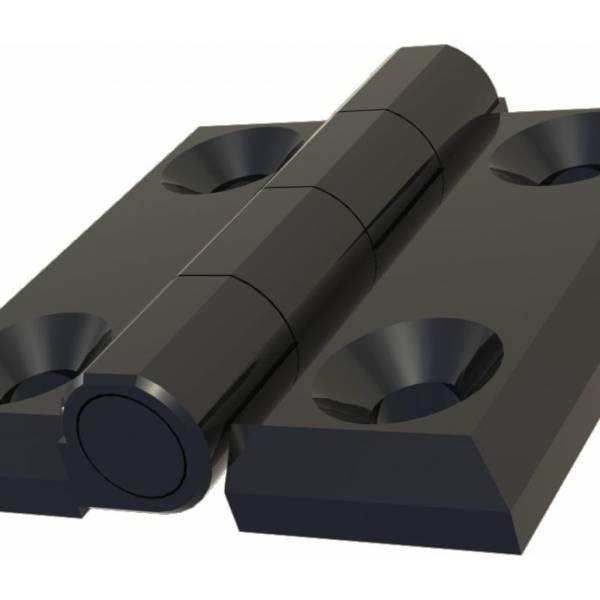 Накладная петля ТРИЗАМ ПН5050.1.5.4 (50х50 мм; металл; черная; 180 градусов; 4 отверстия М