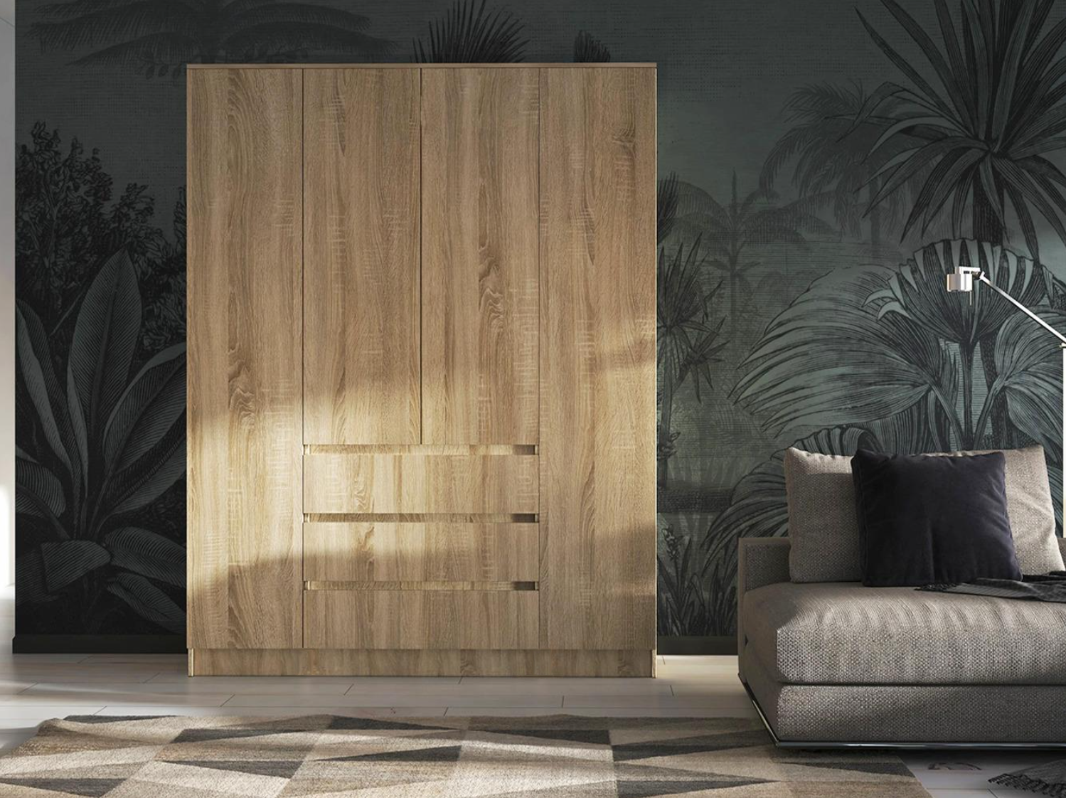 Шкаф QualisMebel Грааль Grand, 2000х600х2200, Дуб Сонома