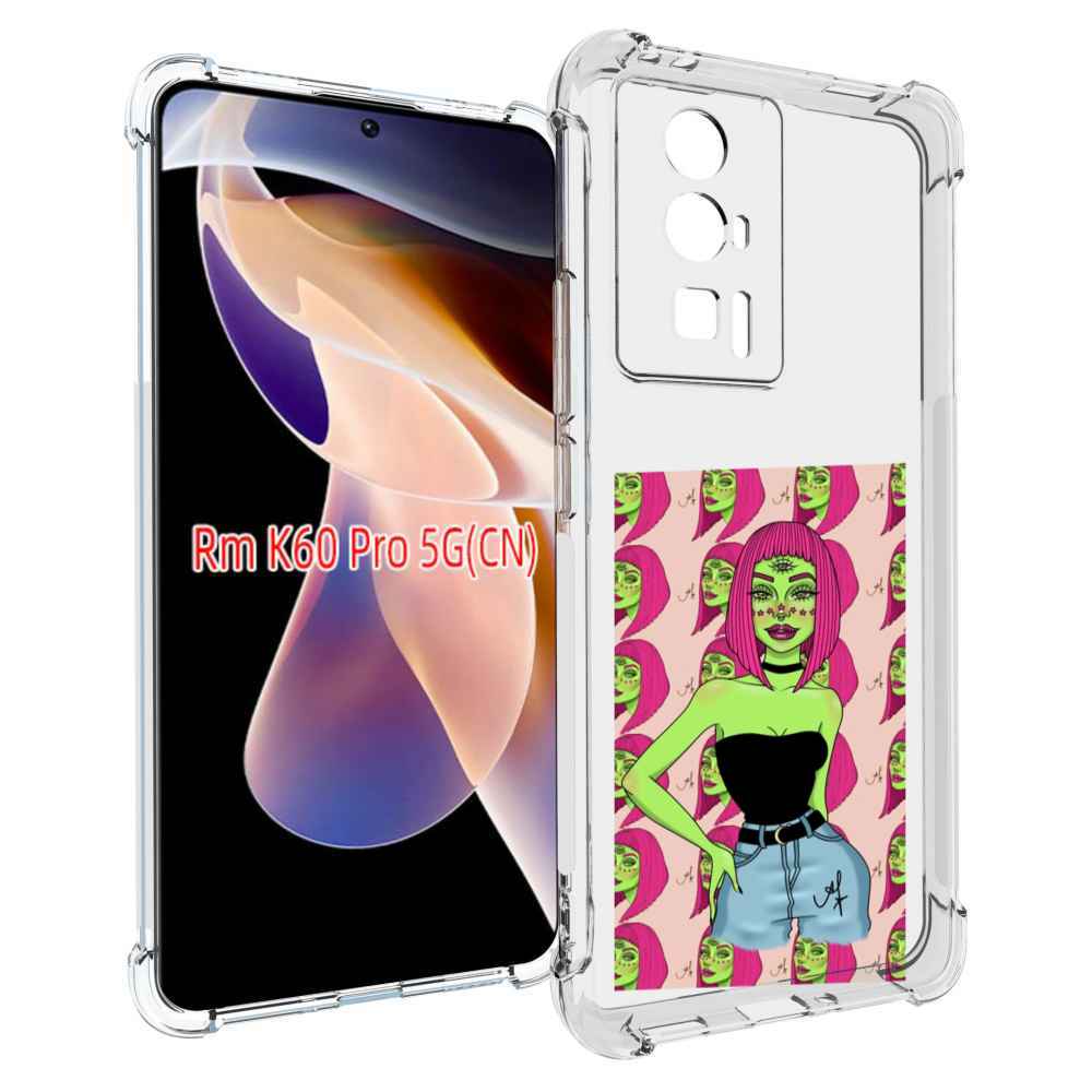 

Чехол MyPads зеленая-девушка-с-глазом женский для Xiaomi Redmi K60 Pro, Прозрачный, Tocco