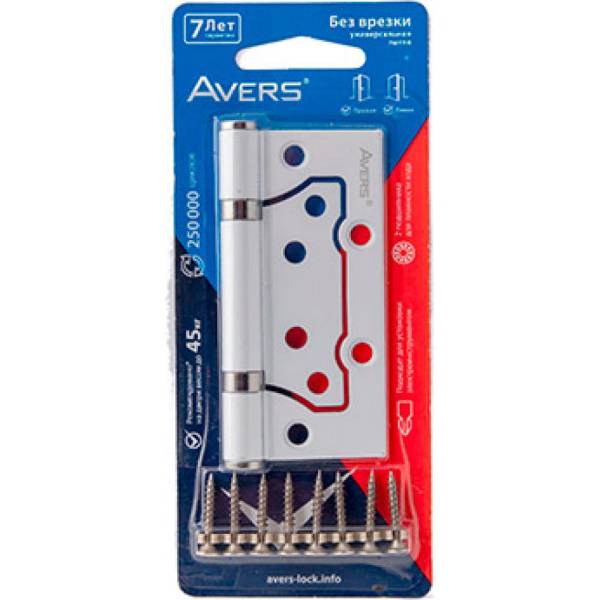 

Накладная петля AVERS 100х75х2,5-B2-W/CR-Blister-DIY 27392, Коричневый