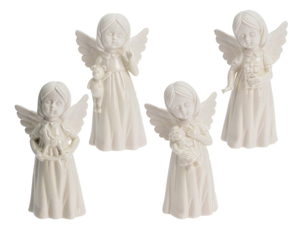 фото Статуэтка малышка-ангел, фарфор, белая, 16 см, разные модели, koopman international