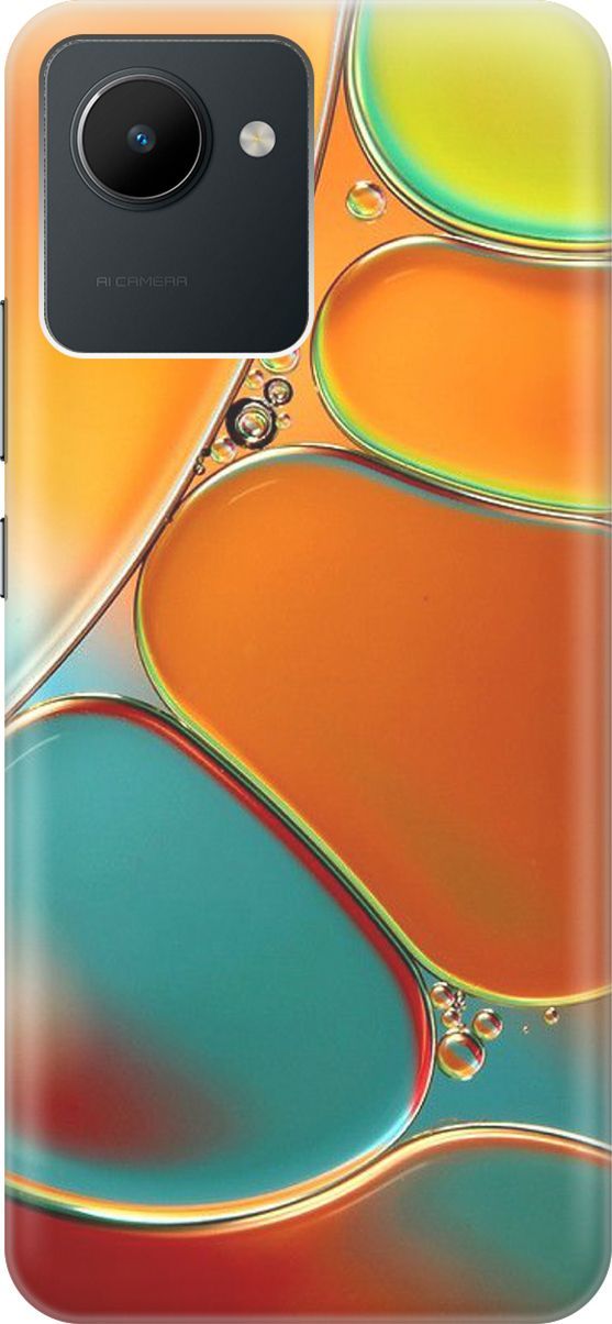 

Силиконовый чехол на realme C30 с принтом "Разноцветные пузырьки", Голубой;оранжевый, 1565100