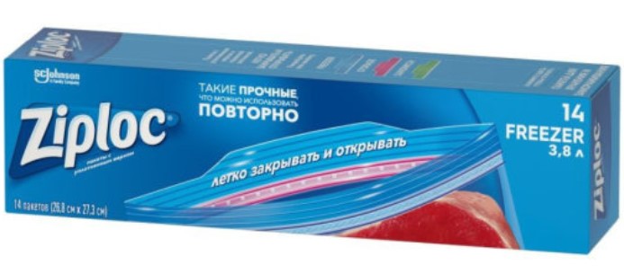 Пакеты Ziploc для хранения и замораживания 3.8л 14шт