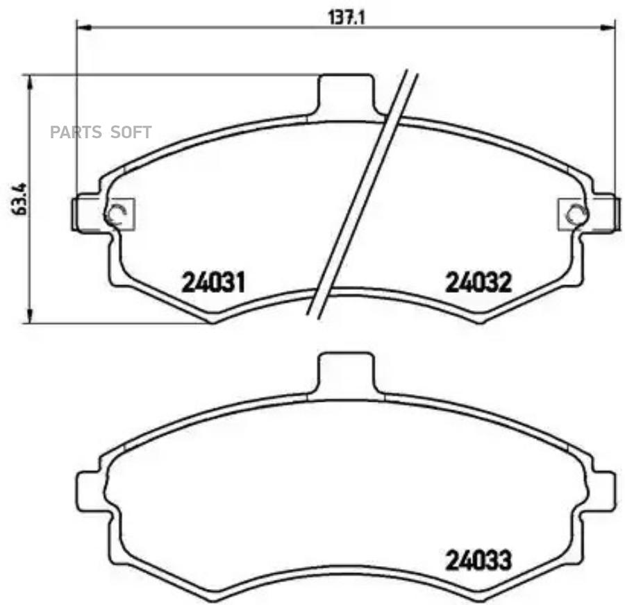 

Тормозные колодки brembo P30020