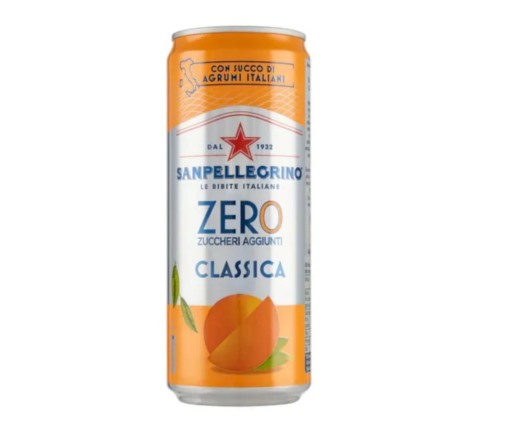 Лимонад Sanpellegrino Aranciata Zero Апельсин, 0,33 л х 24 шт