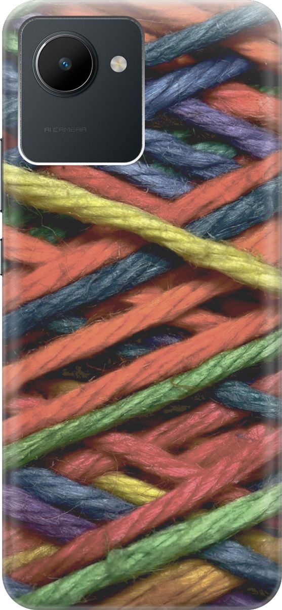 

Силиконовый чехол на realme C30 с принтом "Разноцветная пряжа", Красный;синий, 1566400