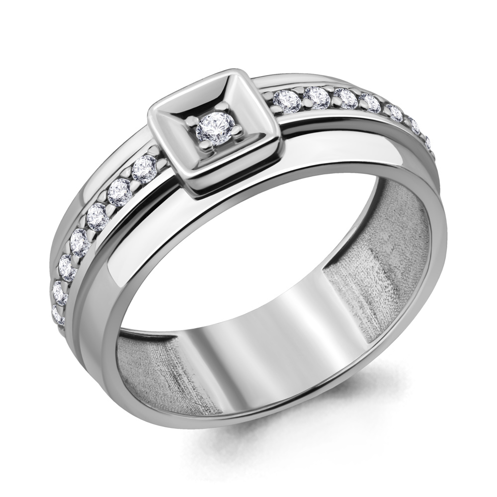 

Кольцо из серебра с фианитом р. 17 Aquamarine 68663А_925_р, 68663А_925_р