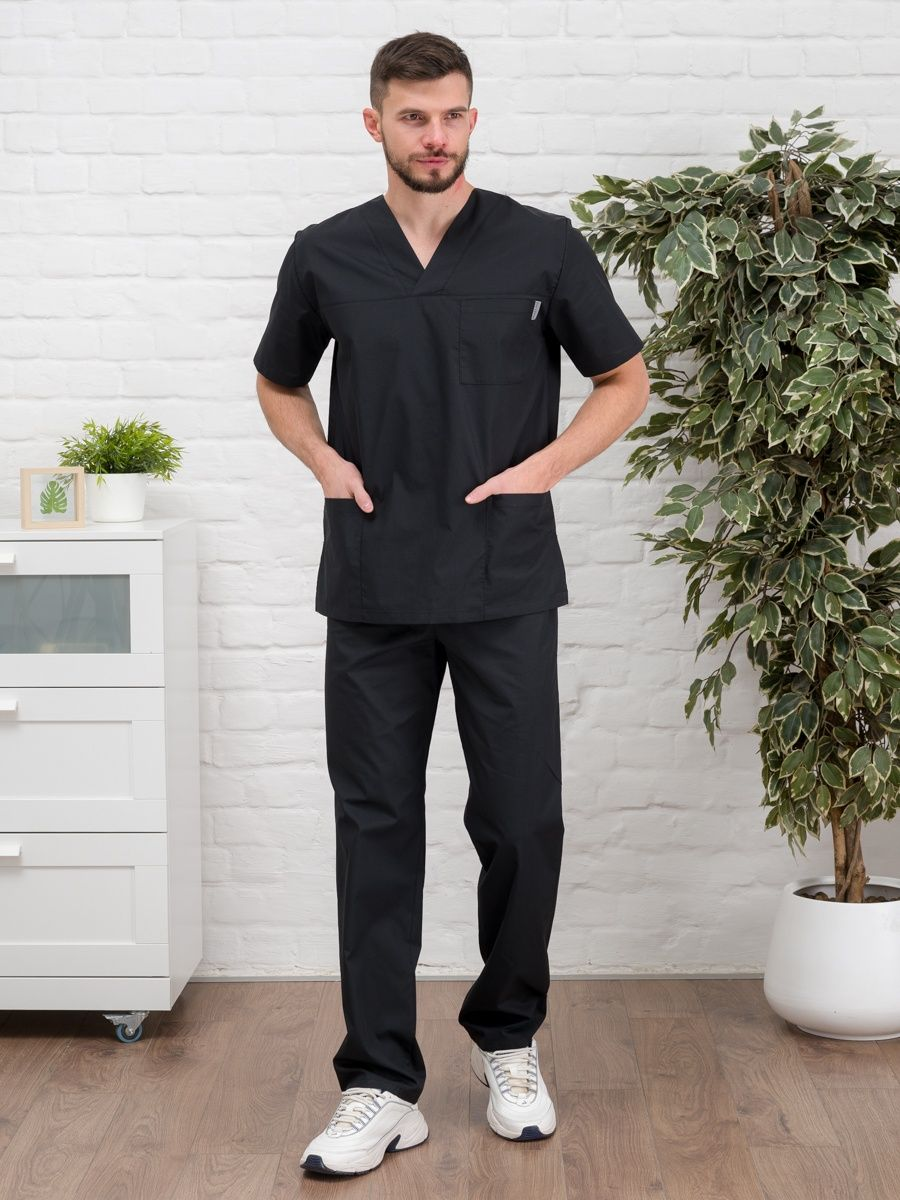 

Костюм медицинский мужской Медицинский Мир Хирург черный 44 RU, Хирург