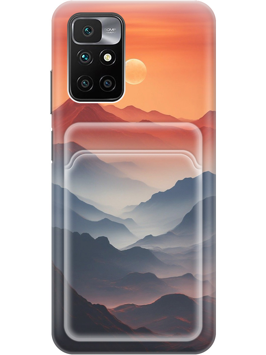 

Силиконовый чехол на Xiaomi Redmi 10 с принтом с карманом для карты прозрачный 785725, Прозрачный;оранжевый;черный, 731907110