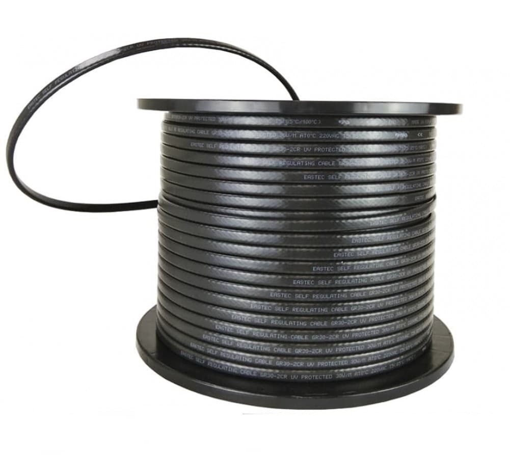 фото Греющий кабель в бухтах eastec gr 30-2 cr c уф защитой, 50м мощность 30 вт/м