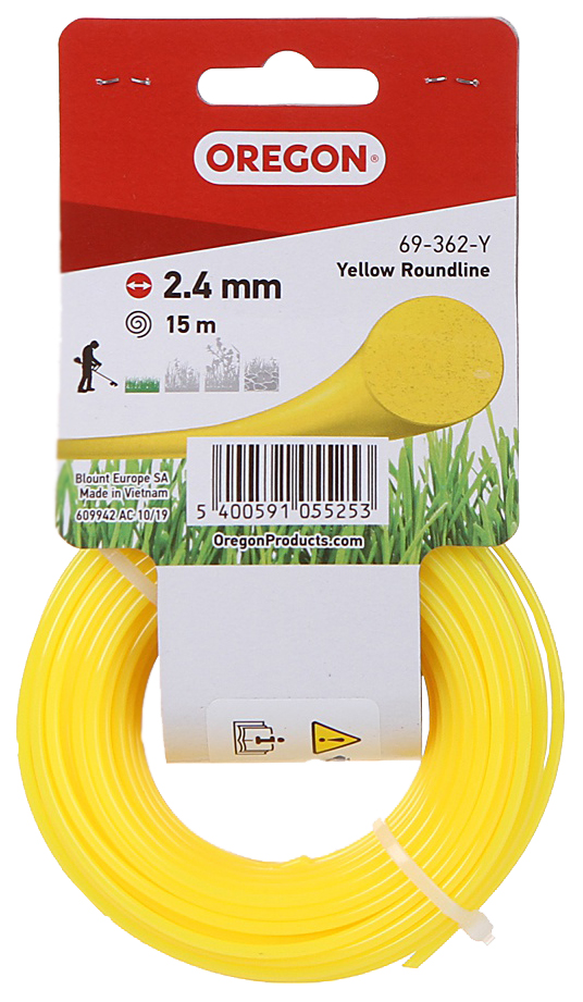 фото Леска oregon 2.4mm x 15m yellow 69-362-y