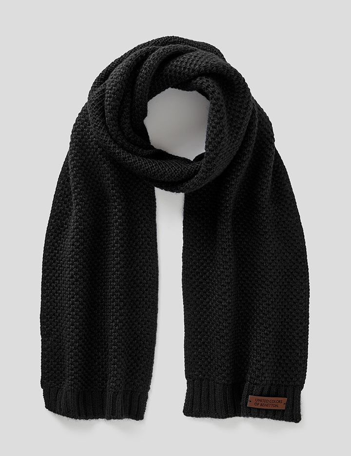 

Шарф для мальчиков Benetton цв. черный р.116, 21A_1276C0448