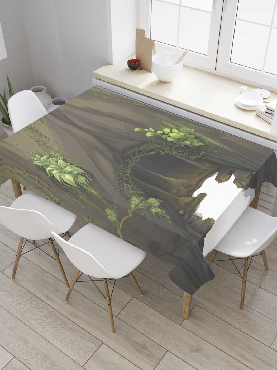 

Скатерть прямоугольная JoyArty "Вход в пещеру" из сатена, 180x145 см, Розовый, Вход в пещеру