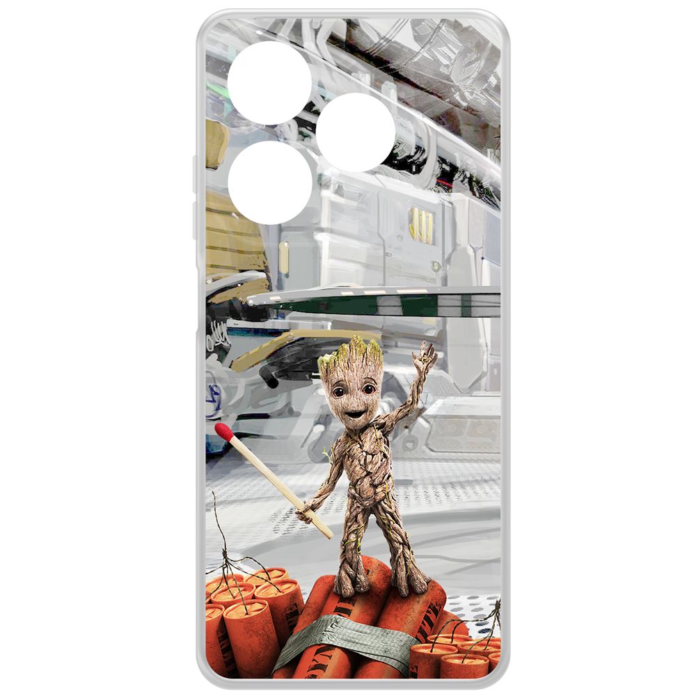 

Чехол-накладка Krutoff Clear Case Стражи Галактики. Малыш Грут для INFINIX Smart 8 Pro, Прозрачный