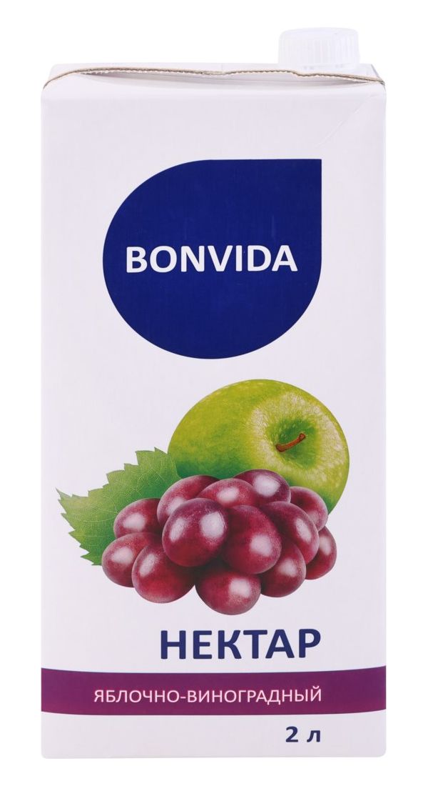 Нектар Bonvida яблочно-виноградный осветленный 3 л