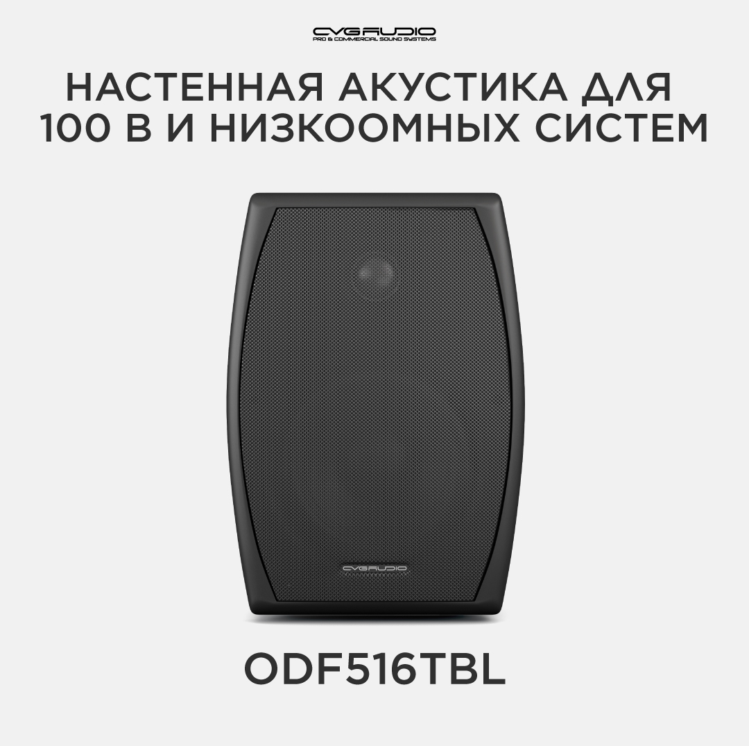 

Настенные двухполосные акустические системы 16ohm/100V CVGAUDIO ODF516TBL, ODF516TBL