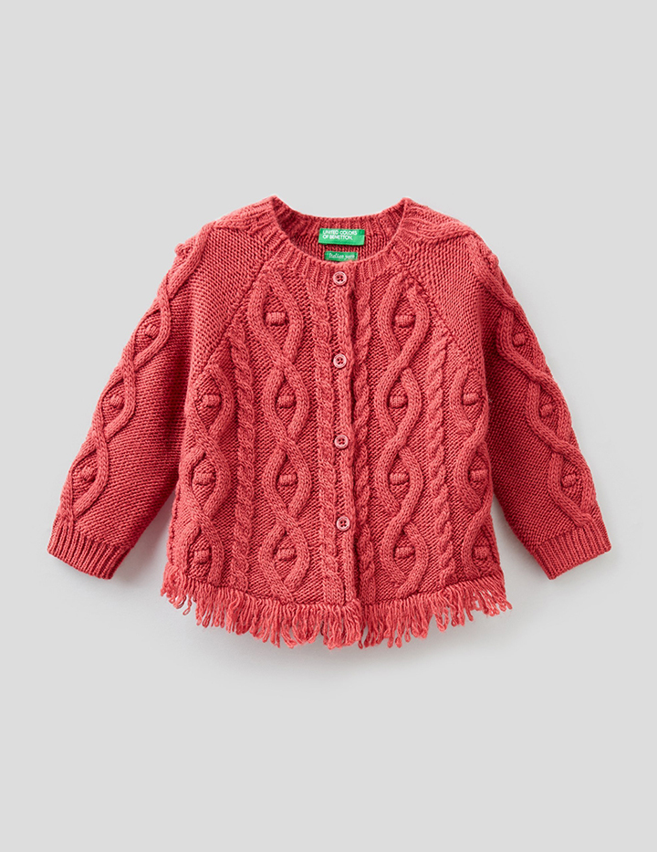 

Кардиган для девочек Benetton цв. красный р.98, 21A_1276C5452
