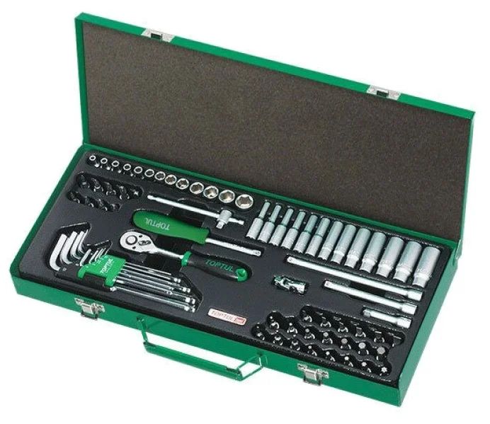 

Набор головок, ключей и бит 1/4" 72предм. 6гр. метал.кейс TOPTUL (GCAD7202)