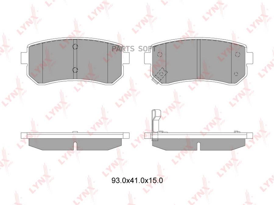 

LYNXAUTO BD4407 BD-4407 колодки тормозные ие Hyundai Accent/i30 Kia Ceed/Rio II 05 1шт