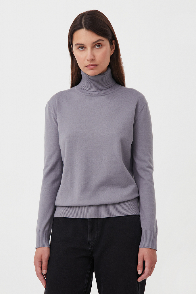 

Джемпер женский Finn Flare BAS-10104 серо-голубой XL, BAS-10104