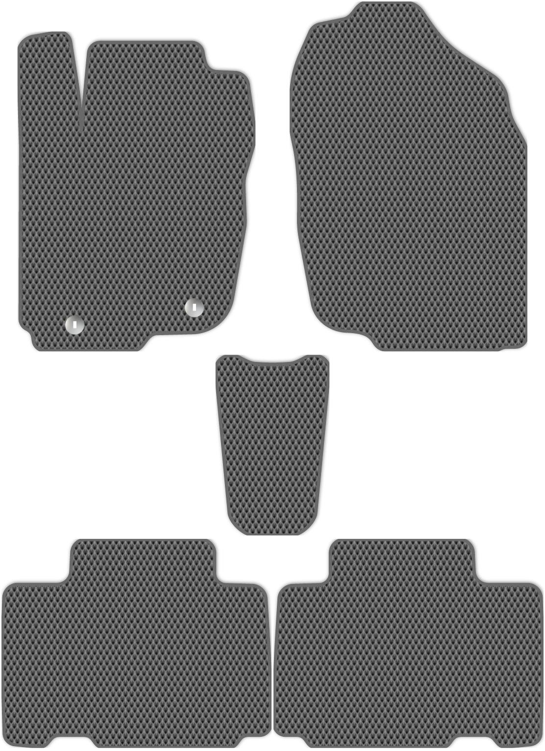 

Коврики ЭВА в салон для Toyota Rav4 4 (XA40) 2012 - 2019, 5 шт. серый, темно-серый кант, 4840-S5YLT-H