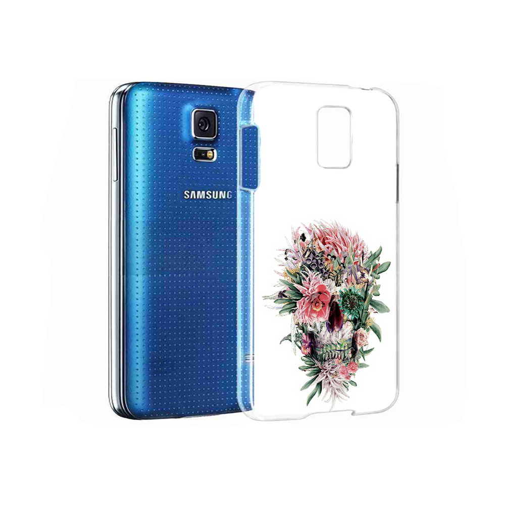 

Чехол MyPads Tocco для Samsung Galaxy S5 череп из цветов (PT12196.512.677), Прозрачный, Tocco