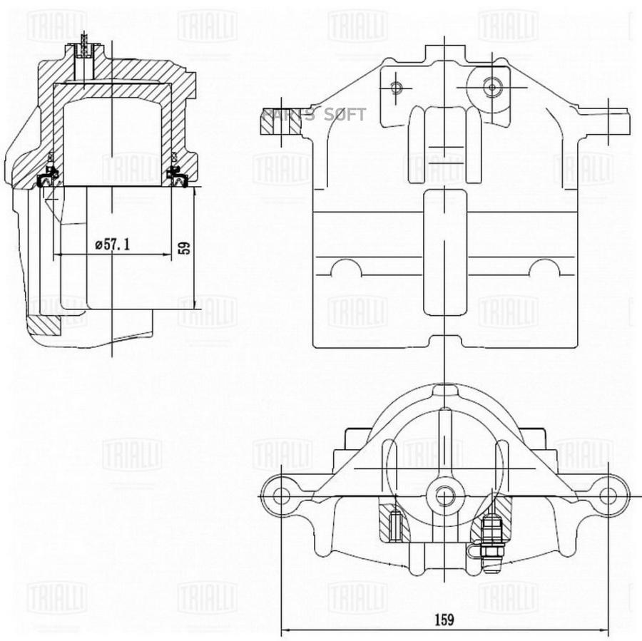 

Суппорт Торм. Газ 3302 Прав./3110 Лев. Перед. D 57Мм (Без Скобы) Trialli арт. CF 418