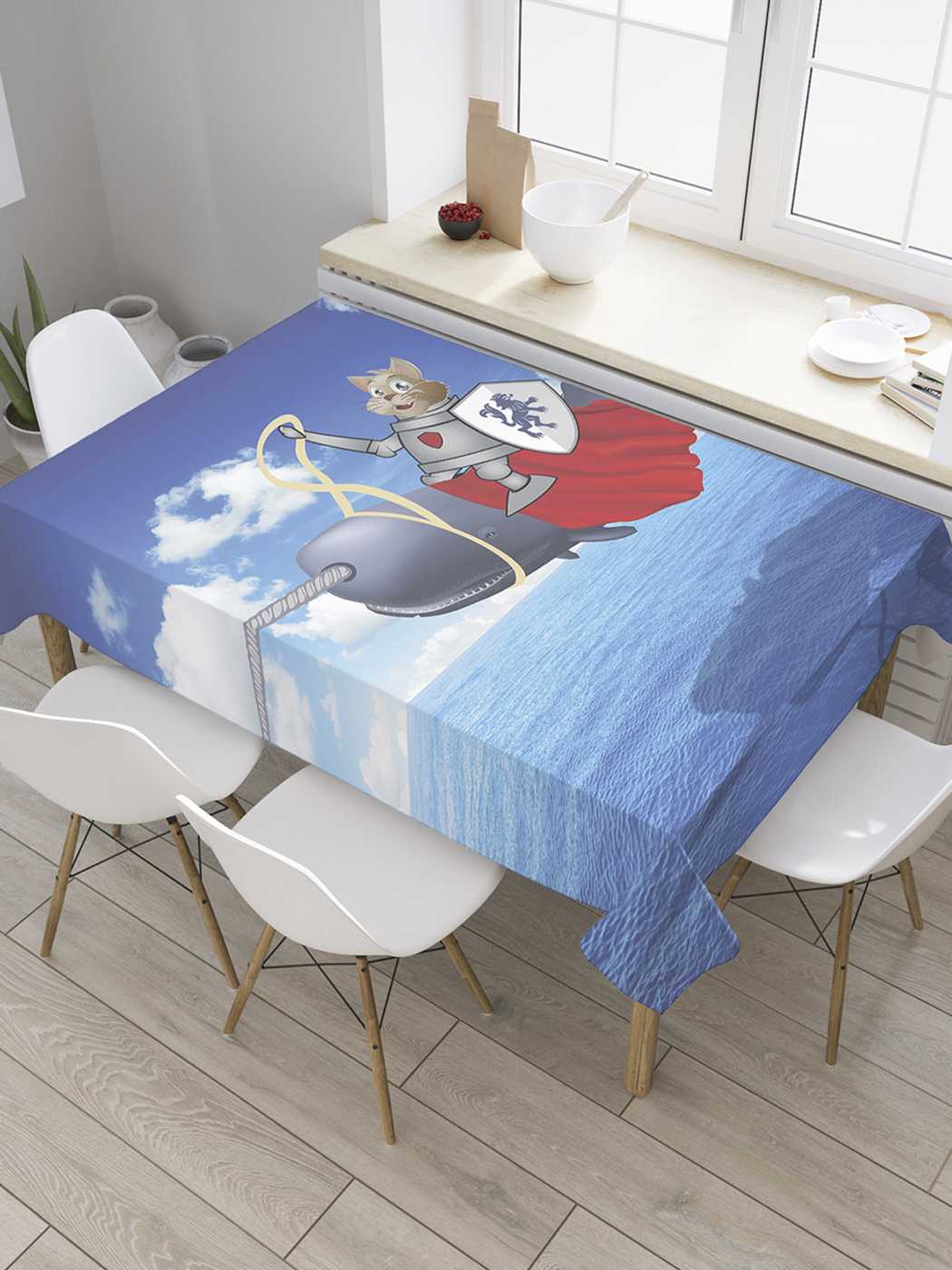 

Скатерть прямоугольная JoyArty "Которыцарь-всадник" из оксфорда, 180x145 см, Белый, Которыцарь-всадник