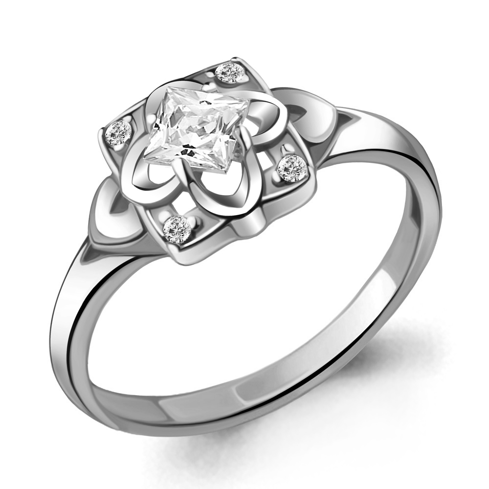 

Кольцо из серебра с фианитом р. 17,5 Aquamarine 68670А_925_р, 68670А_925_р