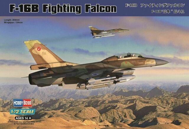 фото Сборная модель hobbyboss 1/72 самолет f-16b fighting falcon 80273